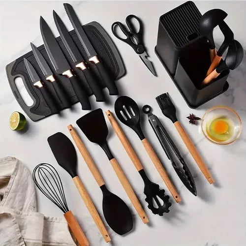 Set Utensilios Cocina Silicona x 19 pzs